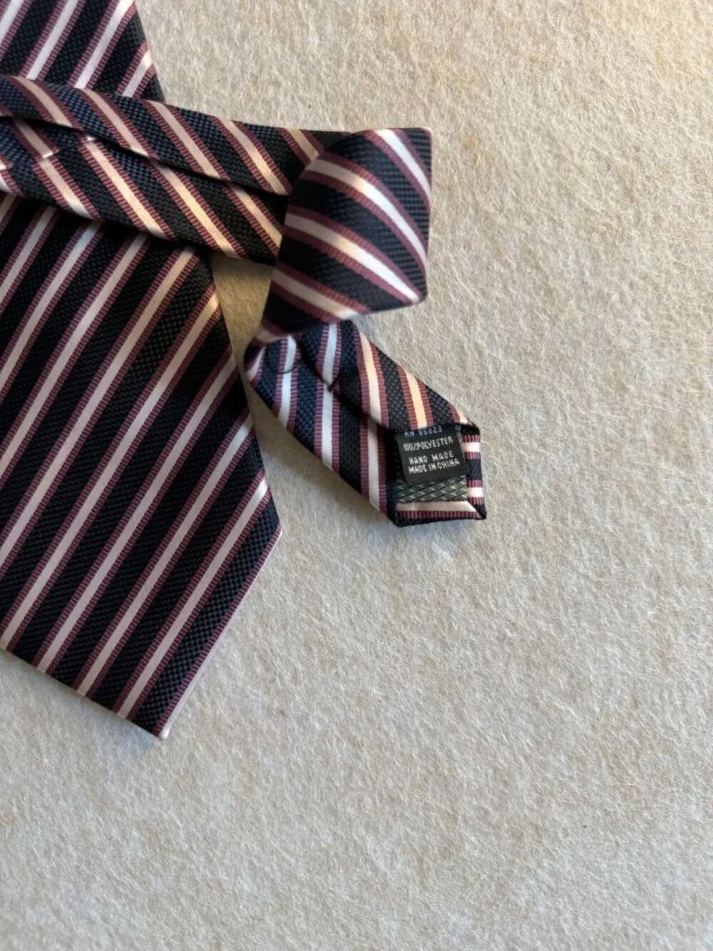 Alexander Julian Colours Tie Navy Pink Stripe Classic 3.5” Silk Blend 1016